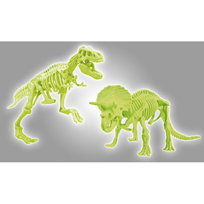 Archeofun T-Rex and Triceratops - Glow in the dark